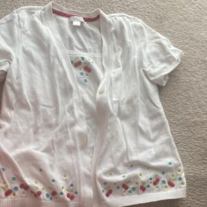 White Floral Embroidered Women's Blouse